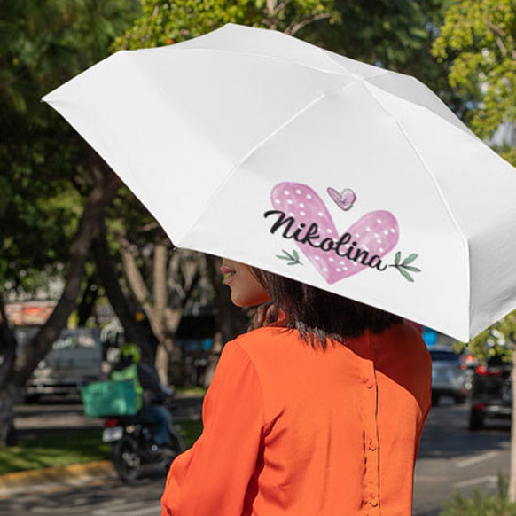 Romantični kišobran:Personalizirani kišobran Srce - Magična Šalica