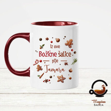Šalica Božićni kolačići s imenom