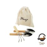 Personalizirani vrtni set alata s imenom u pamučnoj torbi – unikatni poklon