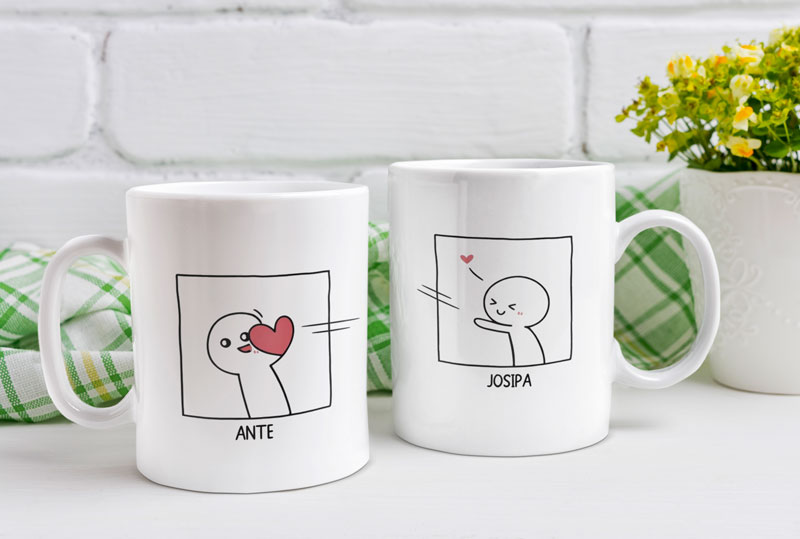 Šaljem srce - šalica za par