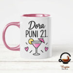 Personalizirana šalica „Puni 21“ s imenom i brojem godina – poklon za 21. rođendan