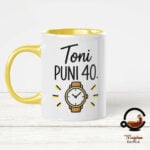 Personalizirana šalica „Puni 40“ s imenom i brojem godina – poklon za rođendan