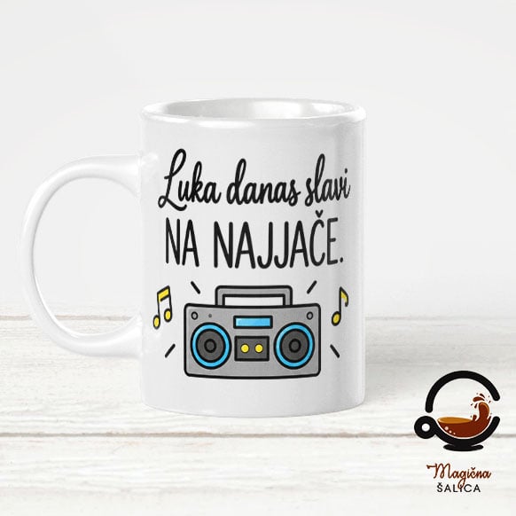 slavi-na-najjace-bijela Personalizirana šalica „Slavi na najjače“ – originalan poklon za rođendan